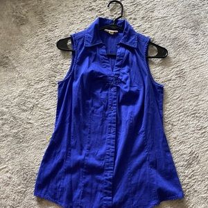 Blue Collared Button Down tank